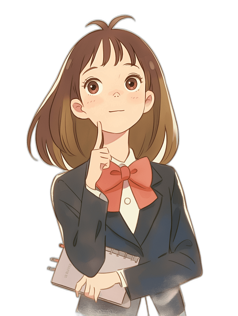 Haruko, la tutora de Haruko, en pose pensativa